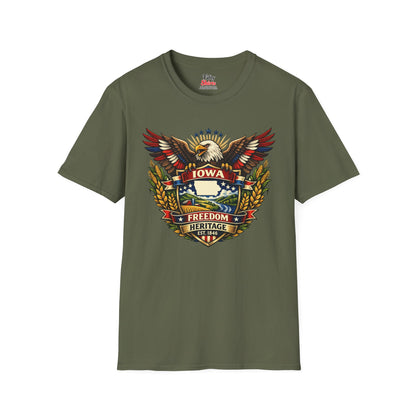 Iowa Americana Eagle Unisex Softstyle T Shirt State Pride Graphic Tee Collections FS03