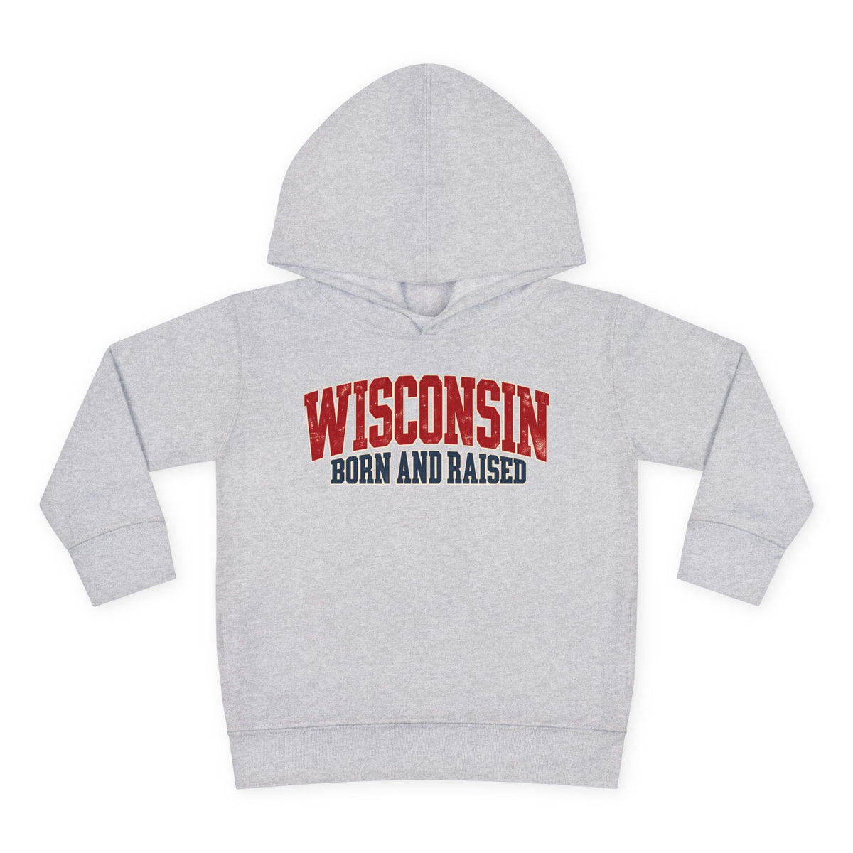Wisconsin Born and Raised Midwest Heritage Unisex Toddler Pullover Fleece Hoodie