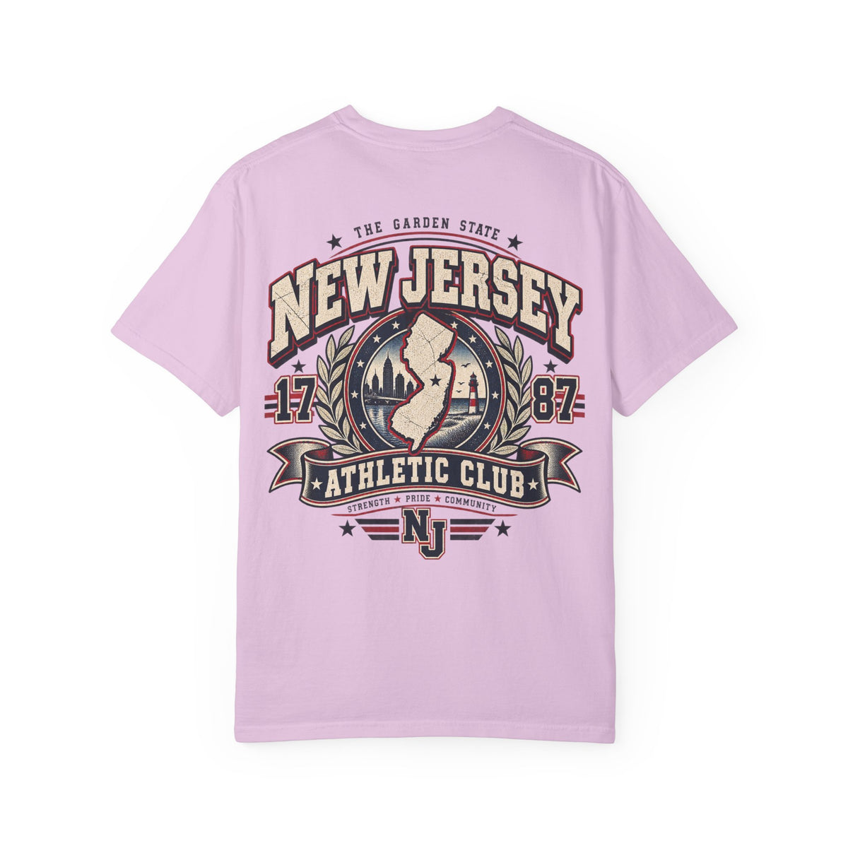 New Jersey Athletic Club Unisex Comfort Color 1717 Streetwear Graphic Tee