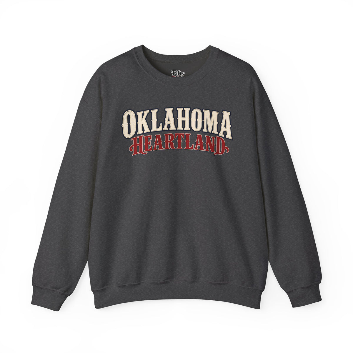 Oklahoma Heartland Unisex Crewneck Sweatshirt State Name Graphic