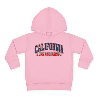 California Born and Raised Vintage Collegiate Unisex Toddler Pullover Fleece Hoodie