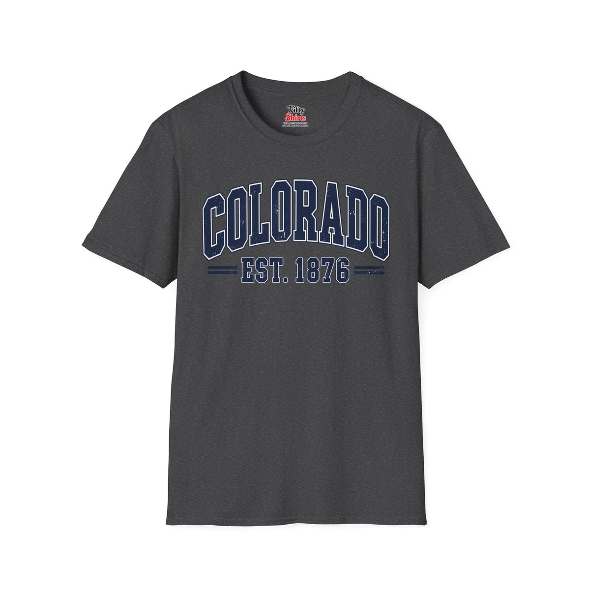Colorado EST. 1876 Unisex Softstyle T Shirt State Name Graphic Tee