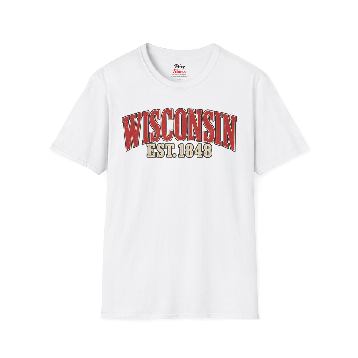 Wisconsin Est 1848 Unisex Softstyle T Shirt State Name Graphic Tee