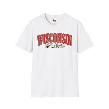 Wisconsin Est 1848 Unisex Softstyle T Shirt State Name Graphic Tee