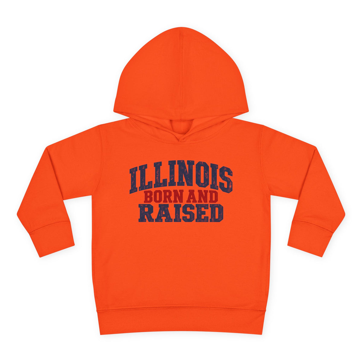 Illinois Born and Raised Rustic Midwest Americana Unisex Toddler Pullover Fleece Hoodie