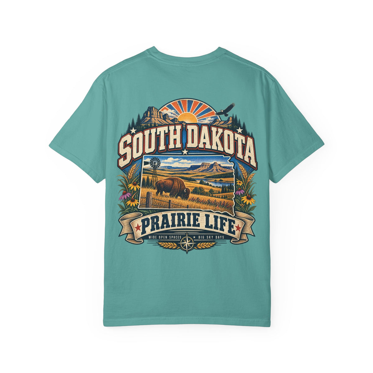 South Dakota Prairie Life Unisex Comfort Color 1717 Streetwear Graphic Tee