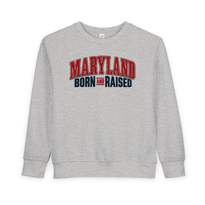 Maryland Born and Raised Timeless Heritage Unisex Toddler Sweatshirt