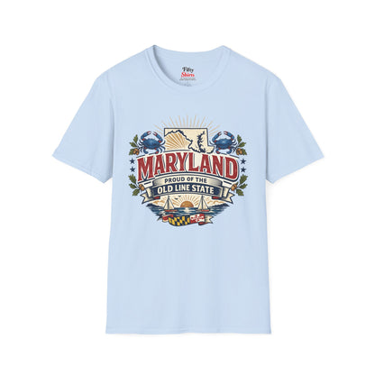 Maryland State Pride Unisex Softstyle T Shirt State Pride Graphic Tee Collections FS03