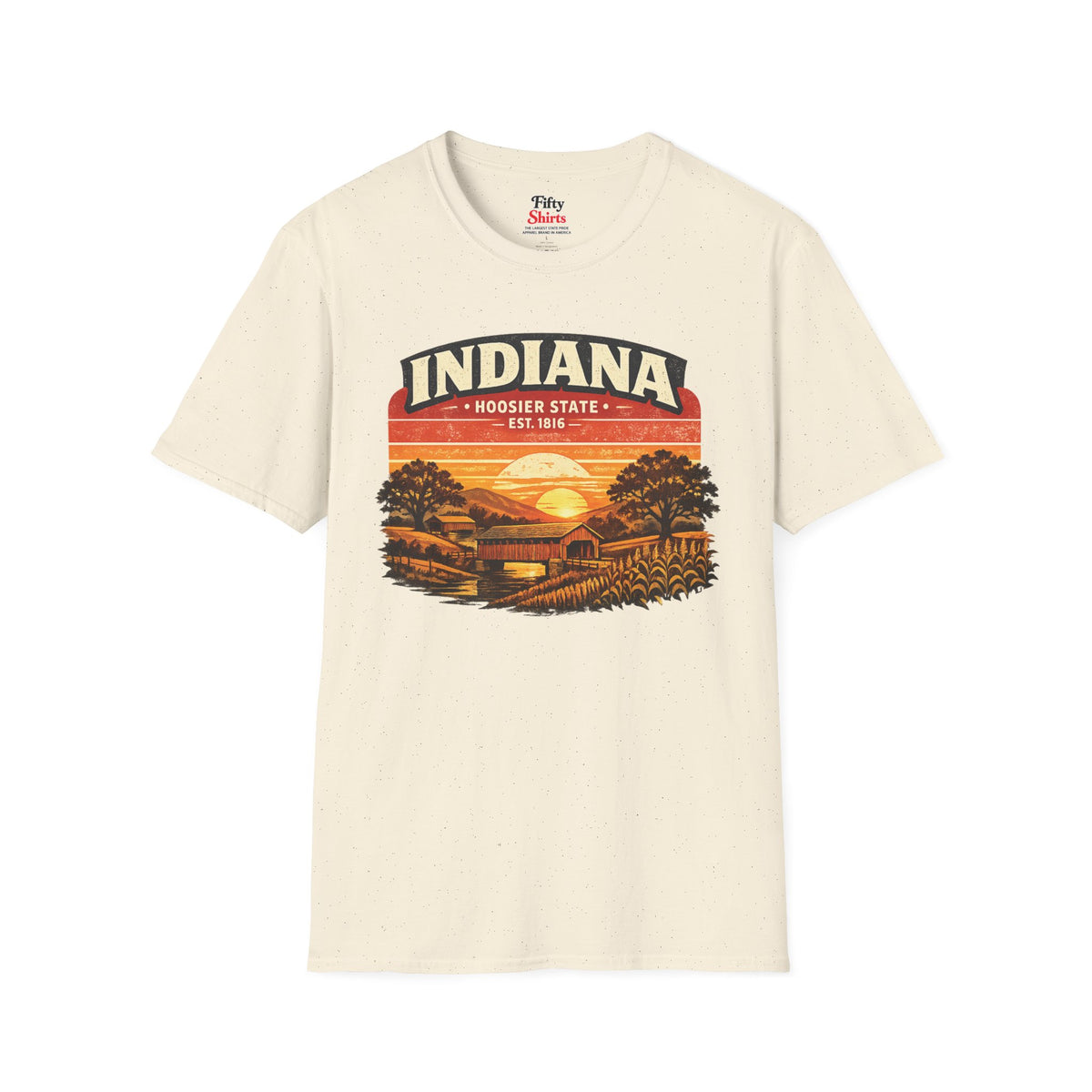 Indiana Countryside Sunset Unisex Softstyle T Shirt State Pride Graphic Tee Collections FS03