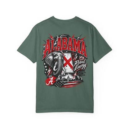 Alabama Rebel Energy Unisex Comfort Color 1717 Streetwear Graphic Tee