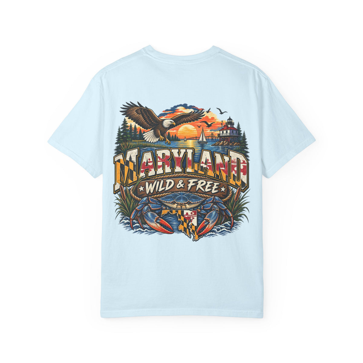 Maryland Wild & Free Unisex Comfort Color 1717 Streetwear Graphic Tee