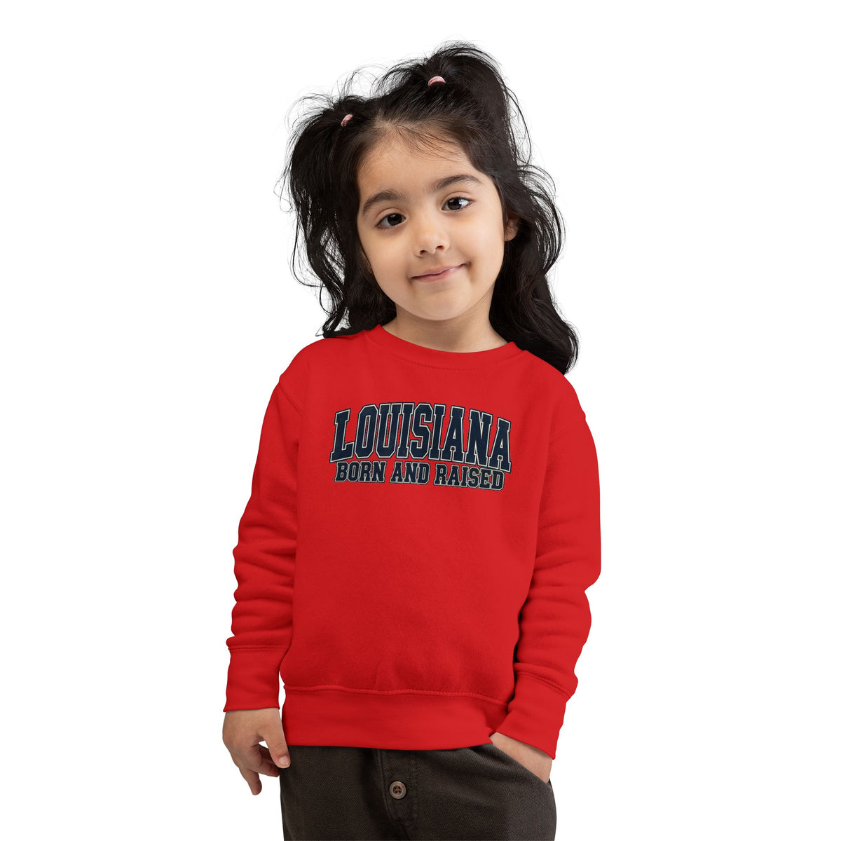 Louisiana Born and Raised Bold Athletic Unisex Toddler Sweatshirt