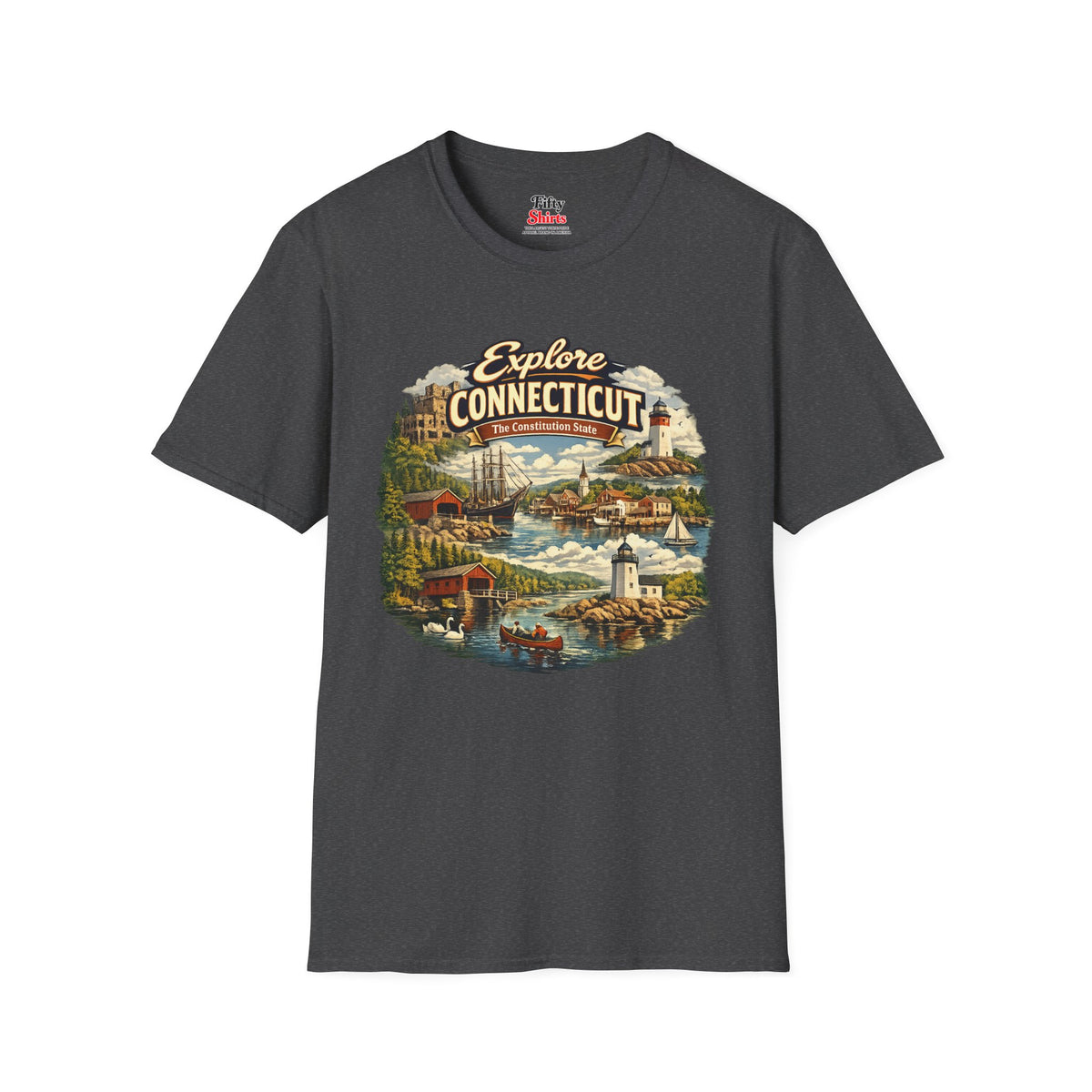 Explore Connecticut Unisex Softstyle T Shirt State Pride Graphic Tee Collections FS03