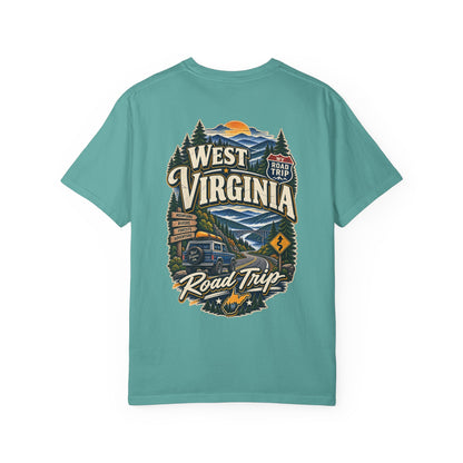 West Virginia Road Trip Unisex Comfort Color 1717 Streetwear Graphic Tee