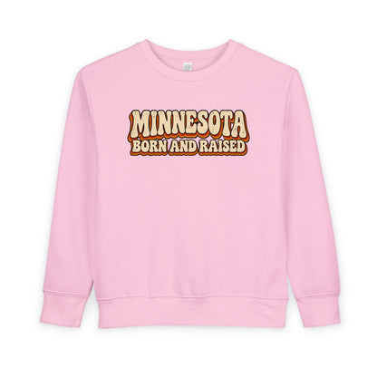 Minnesota Born and Raised Retro 1970s Unisex Toddler Sweatshirt