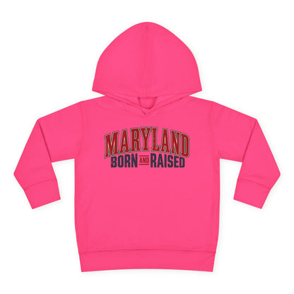 Maryland Born and Raised Timeless Heritage Unisex Toddler Pullover Fleece Hoodie