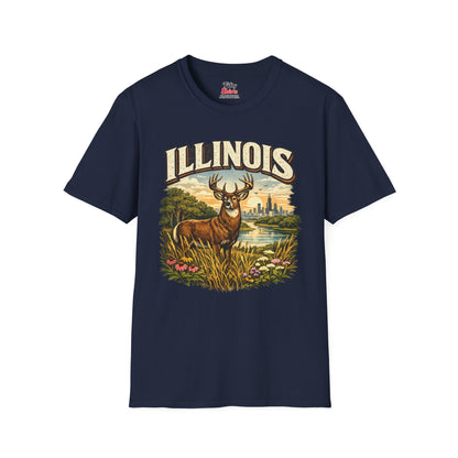 Illinois Wildlife Unisex Softstyle T Shirt State Pride Graphic Tee Collections FS03