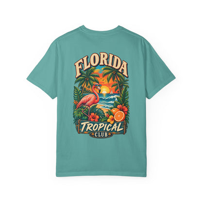 Florida Tropical Club  Unisex Comfort Color 1717 Streetwear Graphic Tee