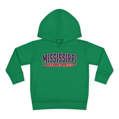 Mississippi Born and Raised Old-School Sign Unisex Toddler Pullover Fleece Hoodie