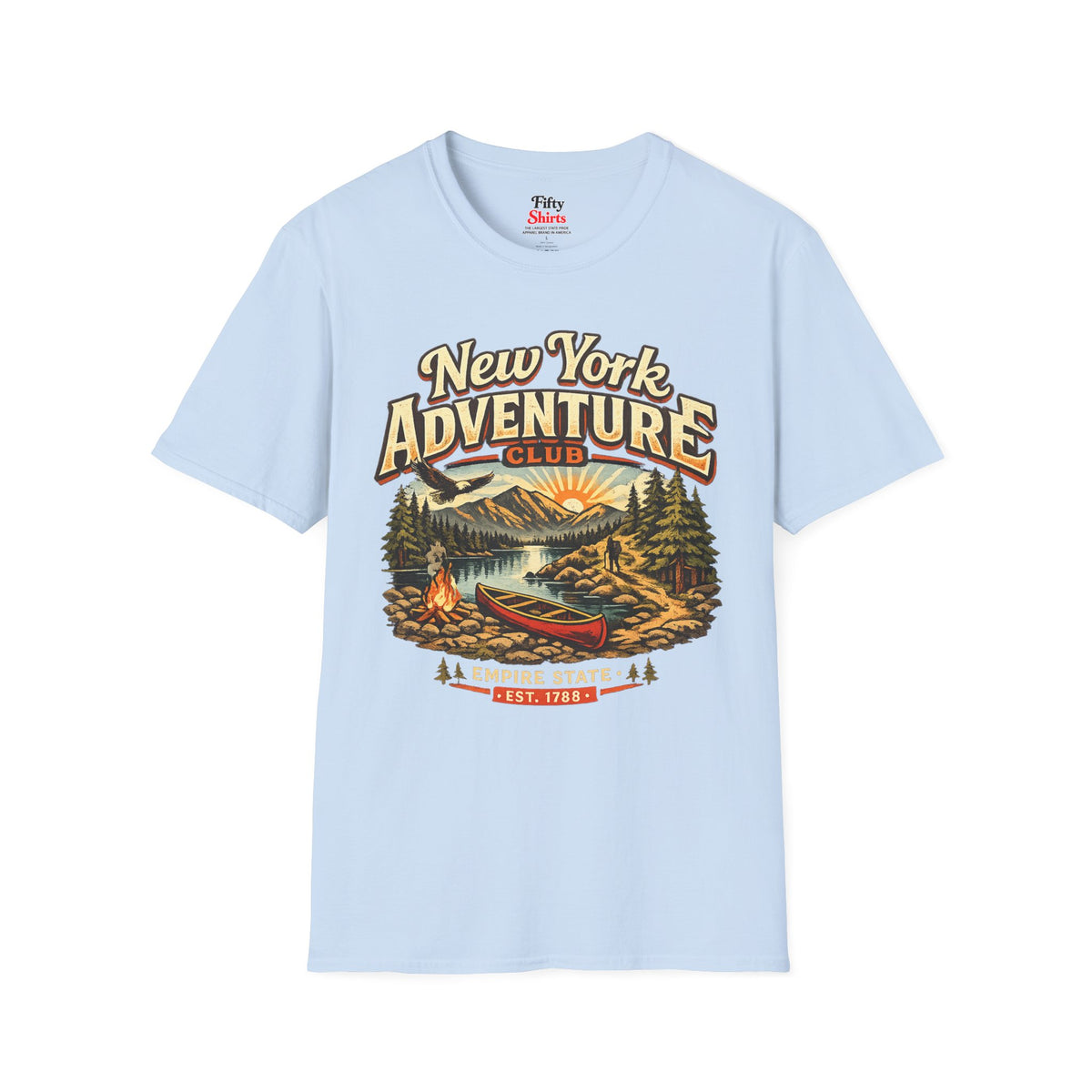 New York Outdoor Club Unisex Softstyle T Shirt State Pride Graphic Tee Collections FS03