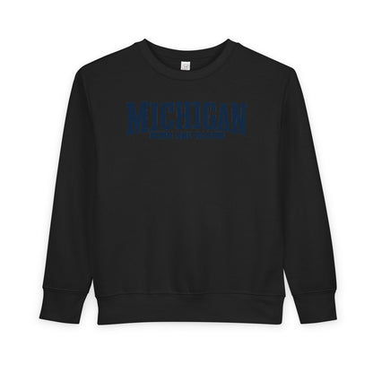 Michigan Born and Raised Classic Americana Unisex Toddler Sweatshirt