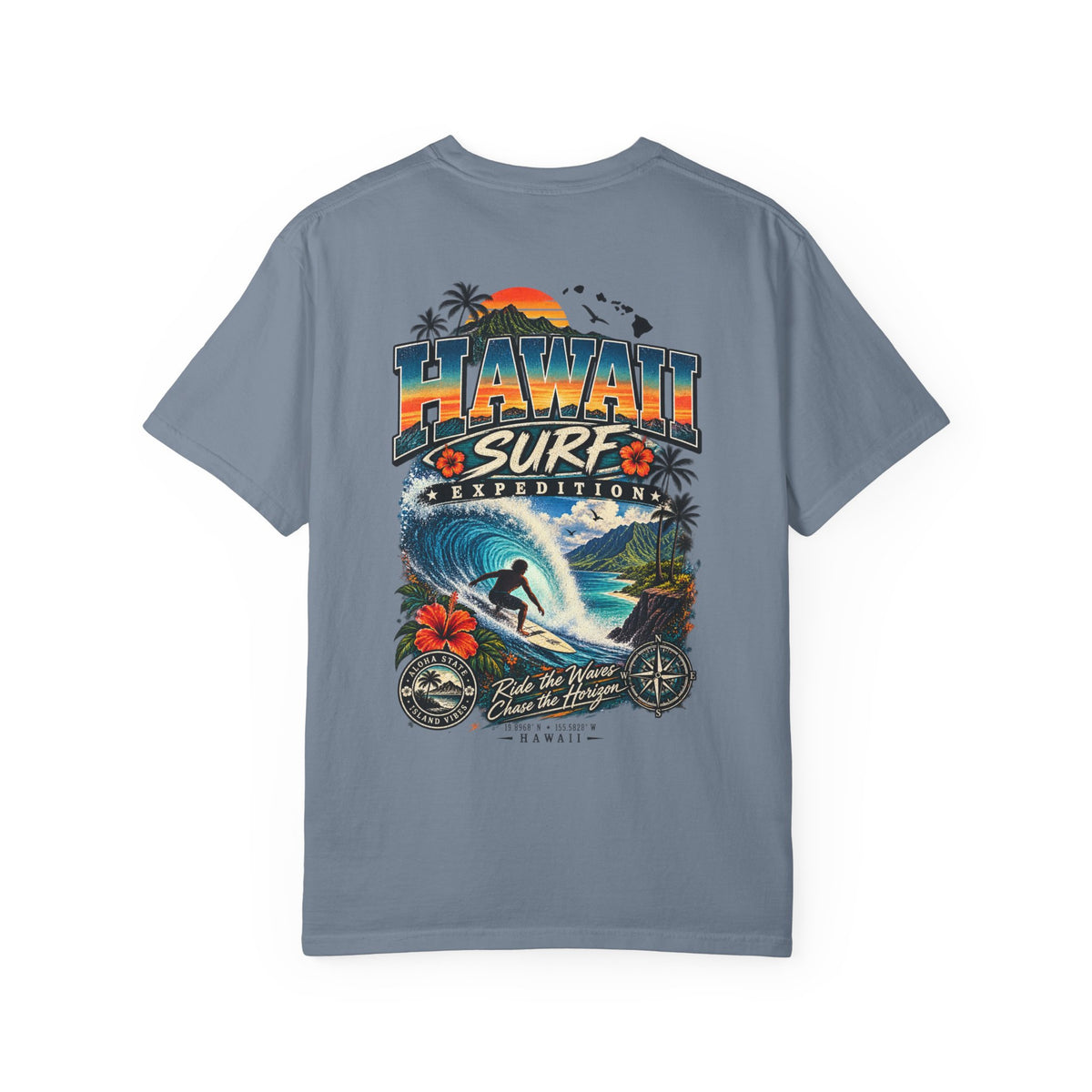 Hawaii Surf Expedition Unisex Comfort Color 1717 Streetwear Graphic Tee