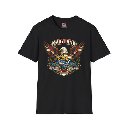 Maryland Americana Eagle Unisex Softstyle T Shirt State Pride Graphic Tee Collections FS03