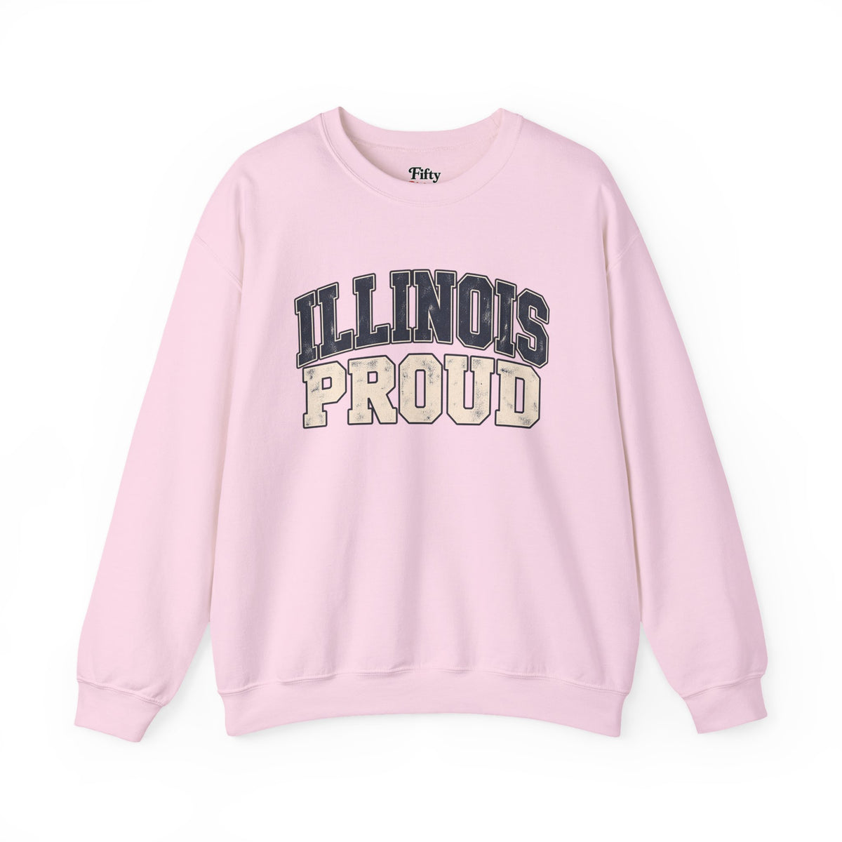 Illinois Proud Unisex Crewneck Sweatshirt State Name Graphic