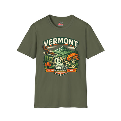 Vermont Green Mountain State Adventure Unisex Softstyle T Shirt State Pride Graphic Tee Collections FS03