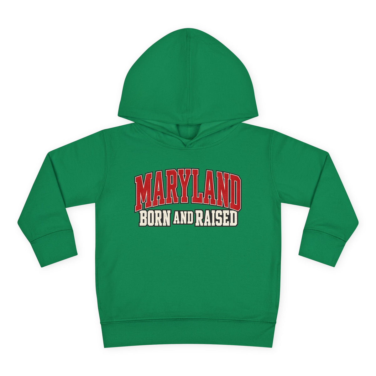 Maryland Born and Raised Bold Athletic Unisex Toddler Pullover Fleece Hoodie
