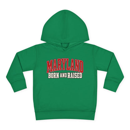 Maryland Born and Raised Bold Athletic Unisex Toddler Pullover Fleece Hoodie