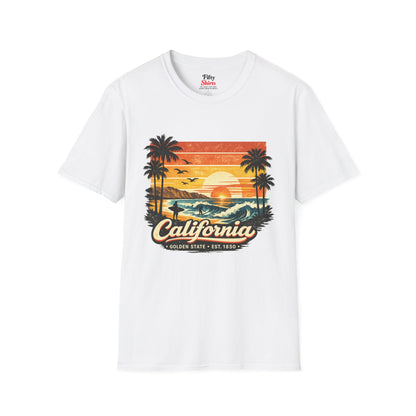 California Sunset Design Unisex Softstyle T Shirt State Pride Graphic Tee Collections FS03