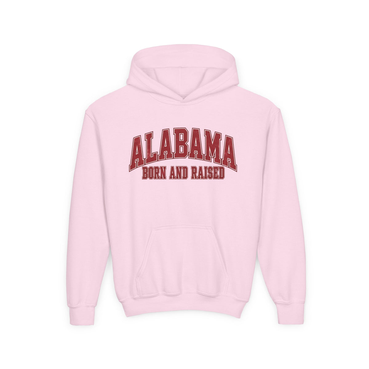 Alabama Born and Raised Collegiate Classic Unisex Youth Heavy Blend Hooded Sweatshirt Graphic