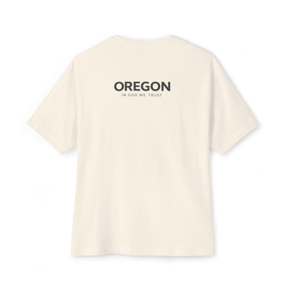 Oregon All State In God We Trust Unisex Casual Oversized Boxy Tee