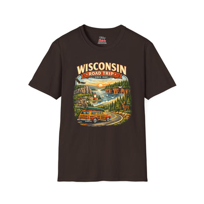 Wisconsin Road Trip Unisex Softstyle T Shirt State Pride Graphic Tee Collections FS03
