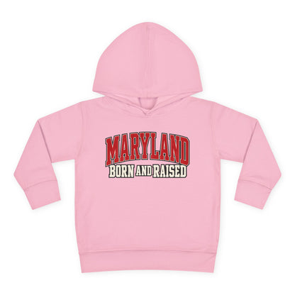 Maryland Born and Raised Bold Athletic Unisex Toddler Pullover Fleece Hoodie