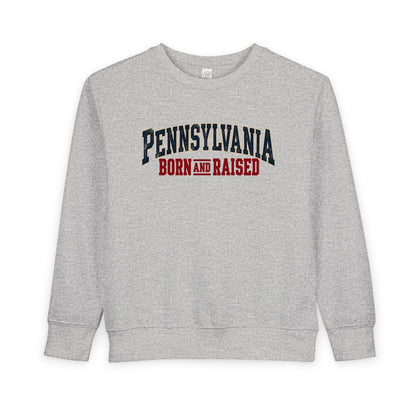 Pennsylvania Born and Raised Classic Souvenir Unisex Toddler Sweatshirt