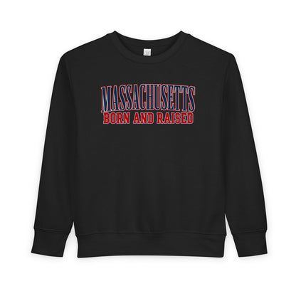 Massachusetts Born and Raised High-End Editorial Unisex Toddler Sweatshirt
