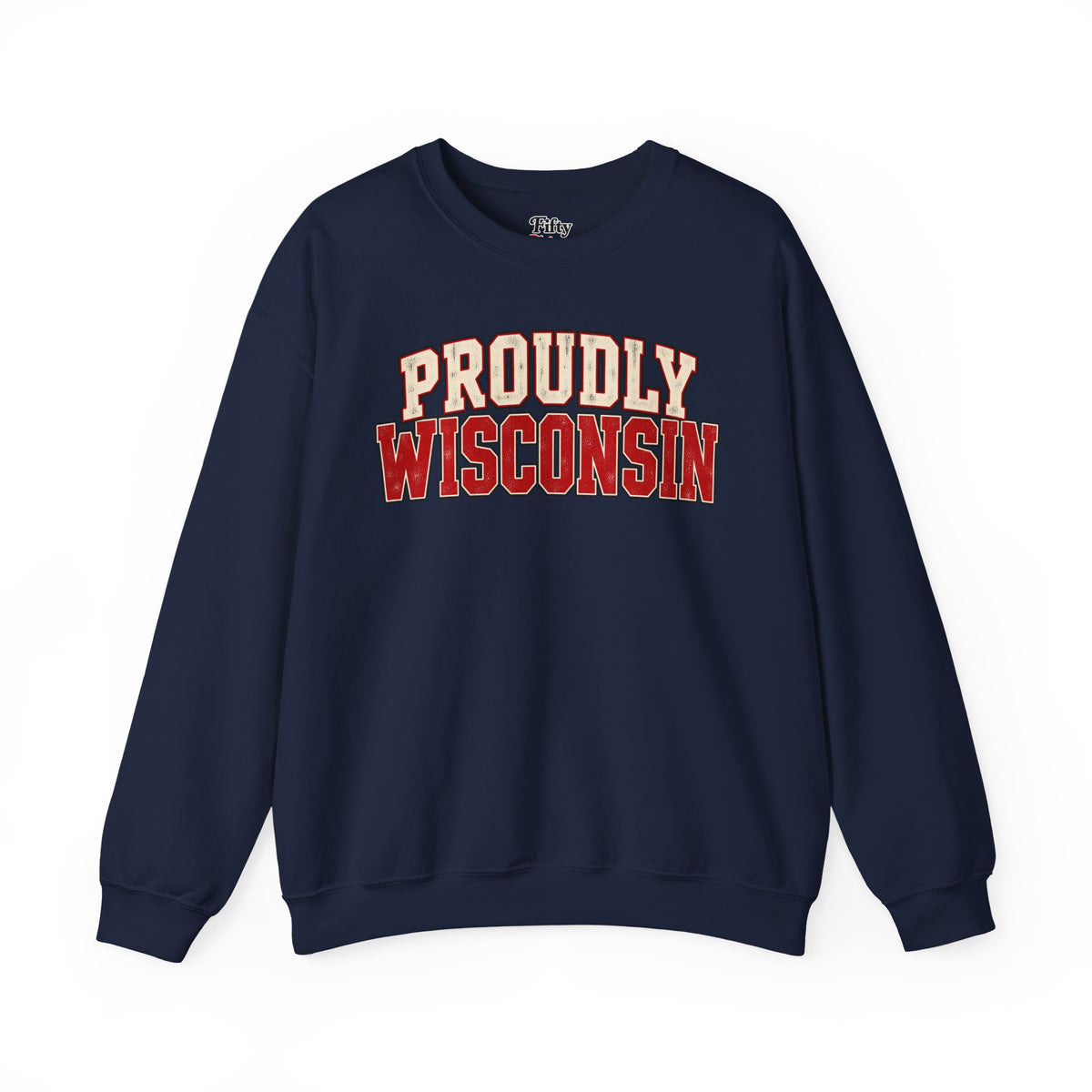 Proudly Wisconsin Unisex Crewneck Sweatshirt State Name Graphic