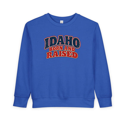 Idaho Born and Raised Retro 1970s Unisex Toddler Sweatshirt
