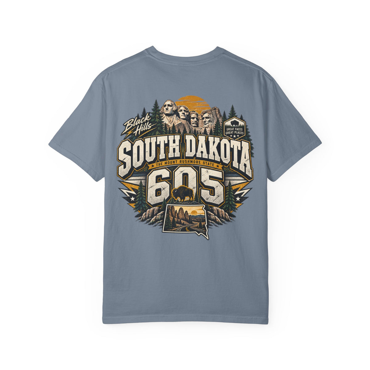 South Dakota 605 Unisex Comfort Color 1717 Streetwear Graphic Tee