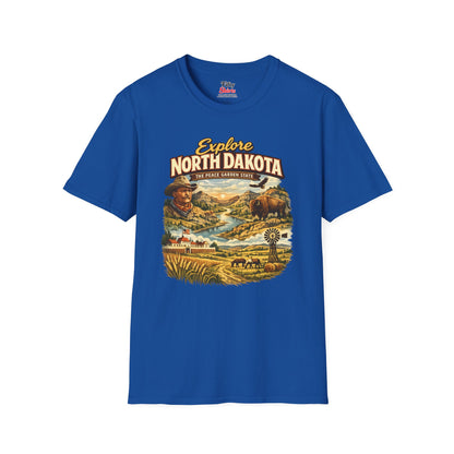 Explore North Dakota Unisex Softstyle T Shirt State Pride Graphic Tee Collections FS03