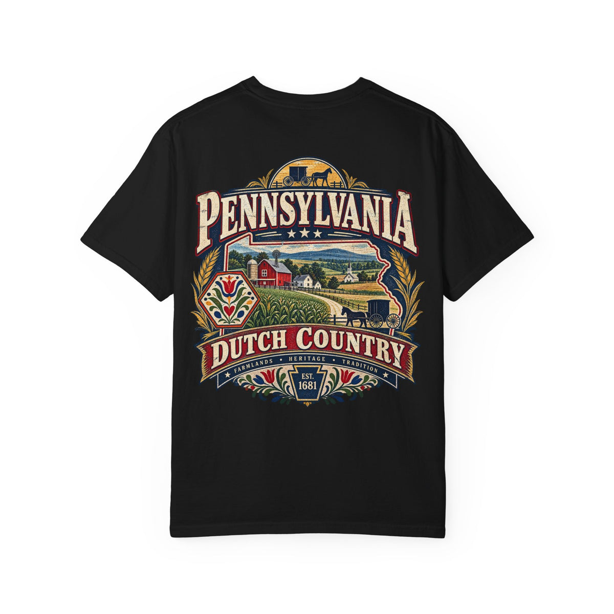 Pennsylvania Dutch Country Unisex Comfort Color 1717 Streetwear Graphic Tee