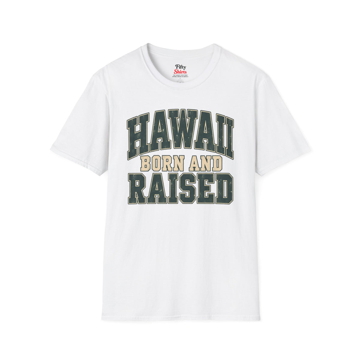 Hawaii Born and Raised Unisex Softstyle T Shirt State Name Graphic Tee