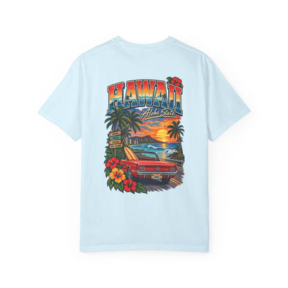 Hawaii Sunset Drive Unisex Comfort Color 1717 Streetwear Graphic Tee