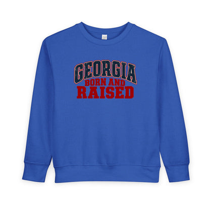 Georgia Born and Raised Rustic Southern Unisex Toddler Sweatshirt