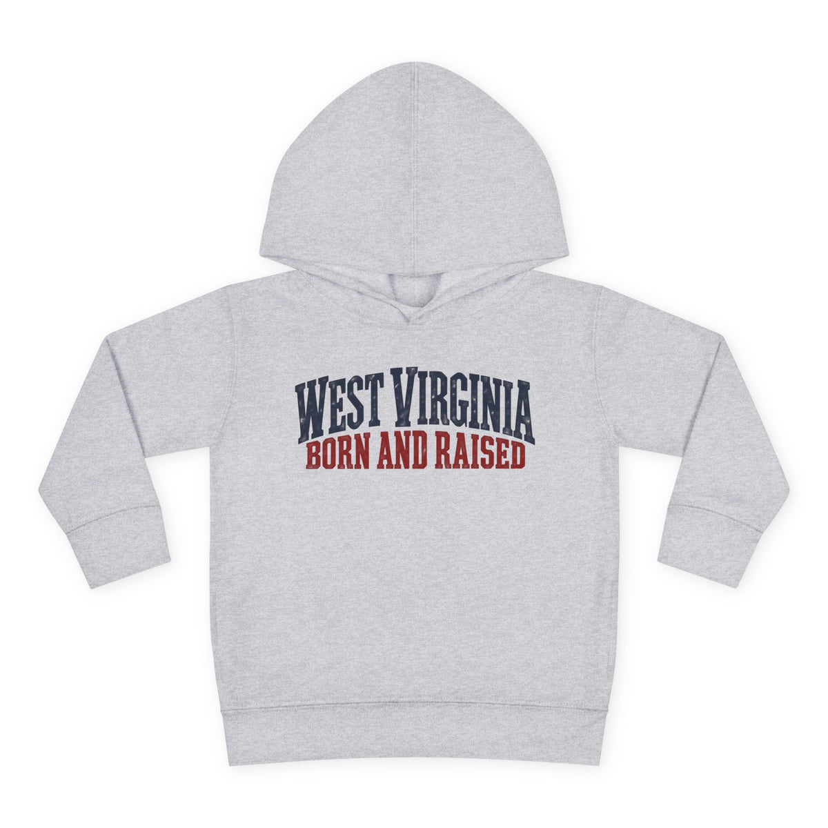 West Virginia Born and Raised Classic Americana Unisex Toddler Pullover Fleece Hoodie