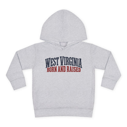 West Virginia Born and Raised Classic Americana Unisex Toddler Pullover Fleece Hoodie