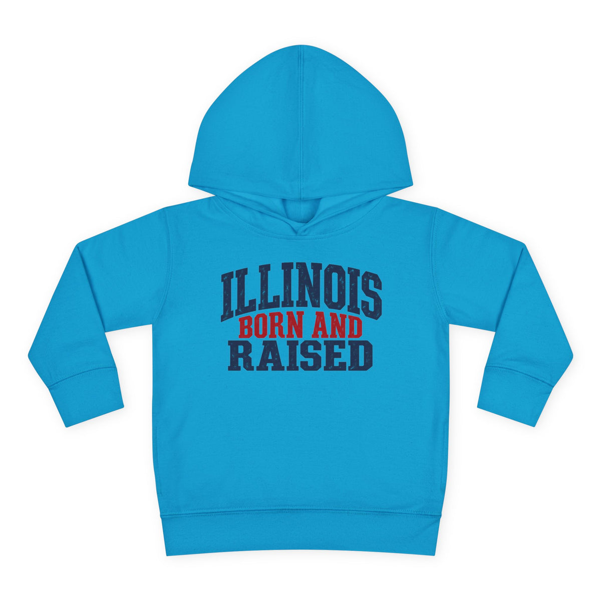Illinois Born and Raised Bold Hometown Pride Unisex Toddler Pullover Fleece Hoodie