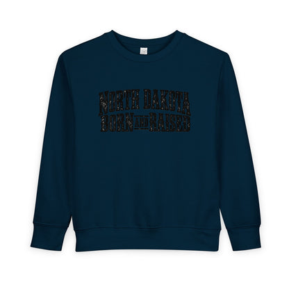 North Dakota Born and Raised Rugged Prairie Heritage Unisex Toddler Sweatshirt